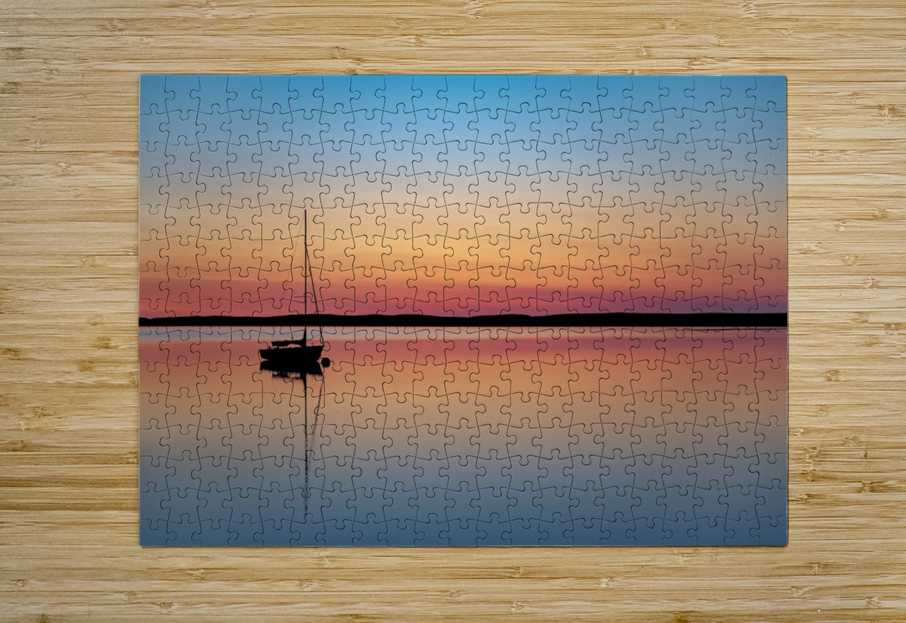 Sunrise Silhouette   HD Metal print with Floating Frame on Back