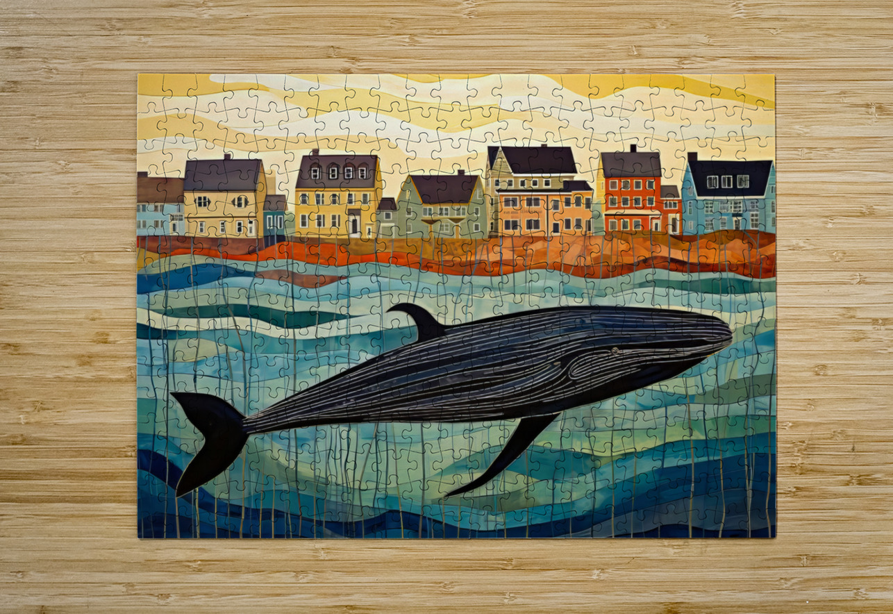 Whale Breach  27  HD Metal print with Floating Frame on Back