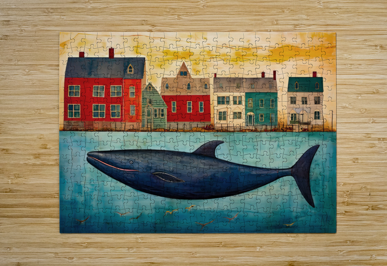 Whale Breach  21  HD Metal print with Floating Frame on Back