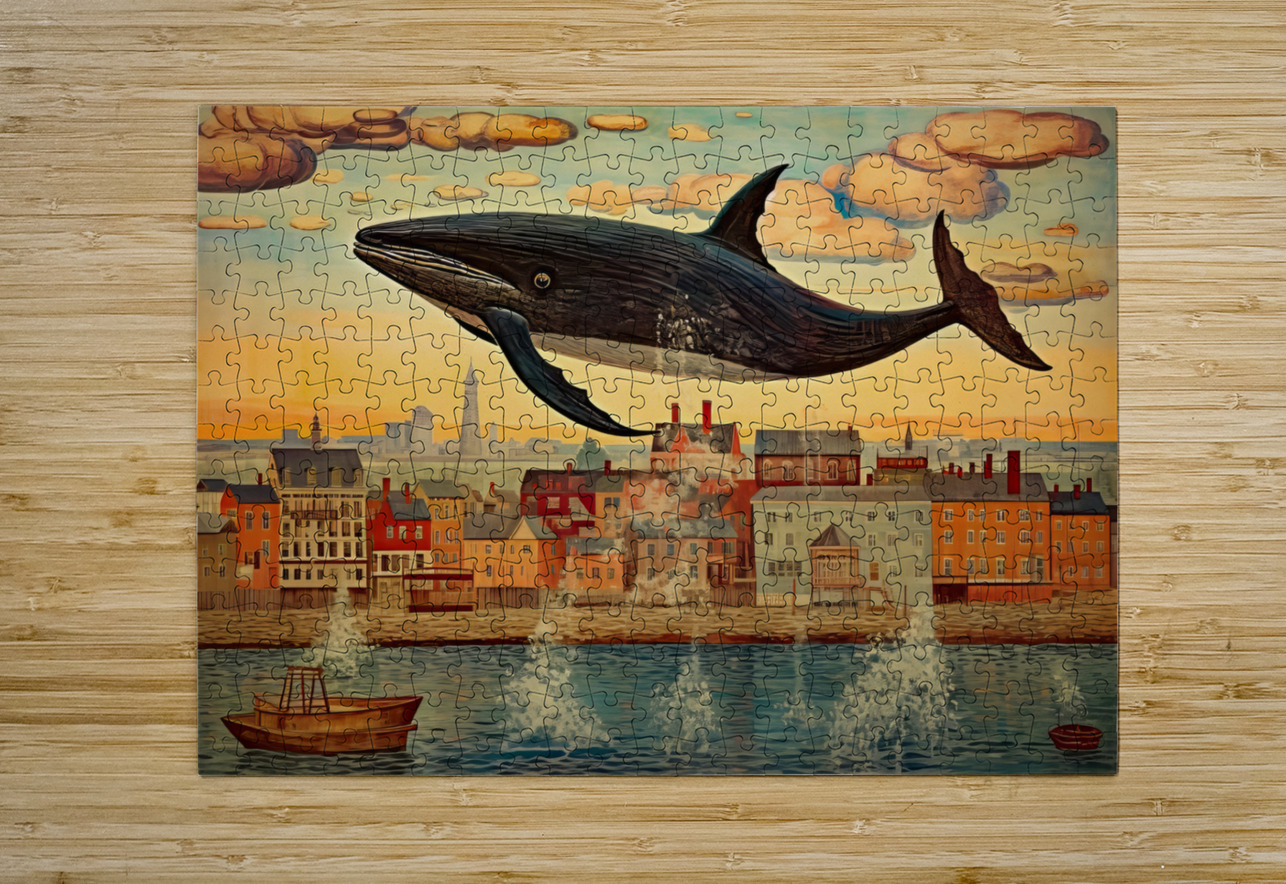 Whale Breach  18  HD Metal print with Floating Frame on Back