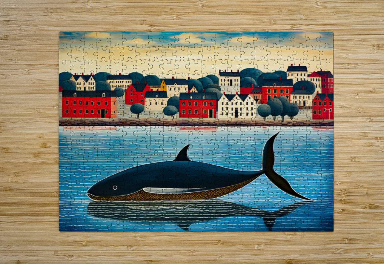 Whale Breach  3  HD Metal print with Floating Frame on Back