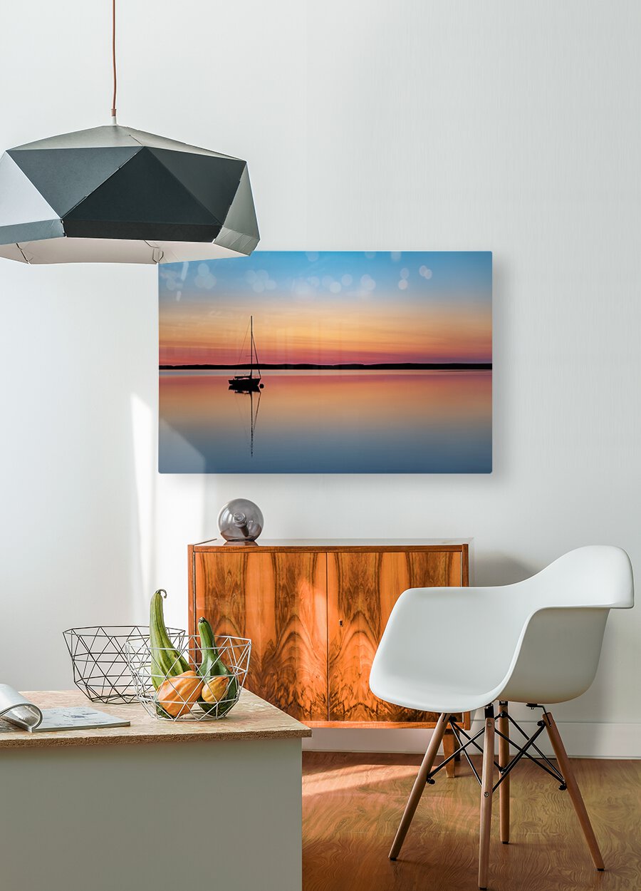 Sunrise Silhouette   HD Metal print with Floating Frame on Back