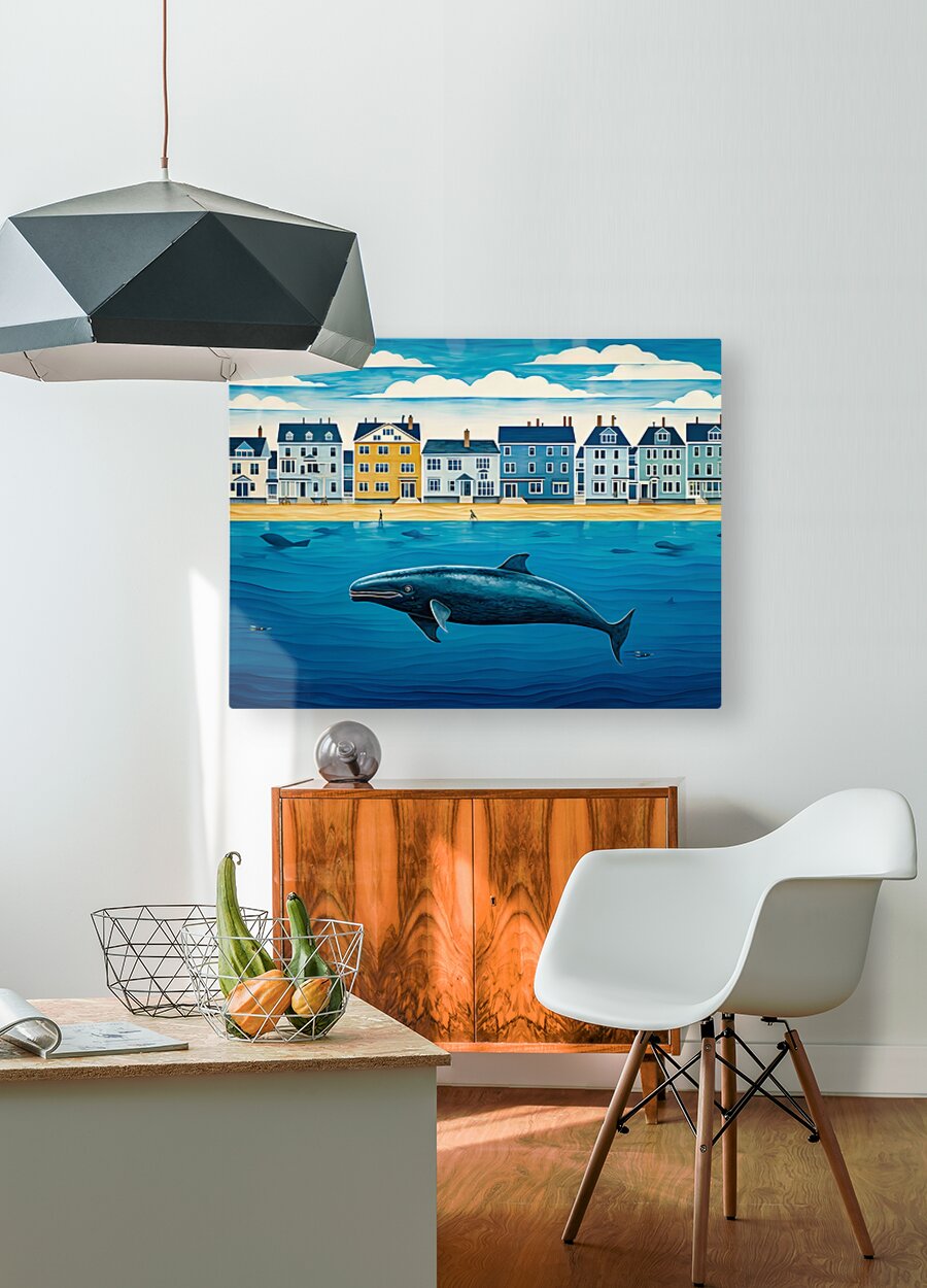 Town Beach  HD Metal print with Floating Frame on Back