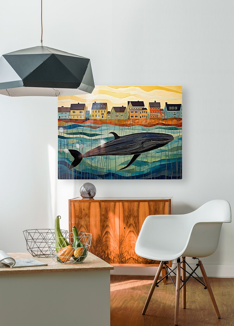 Whale Breach  27  HD Metal print with Floating Frame on Back