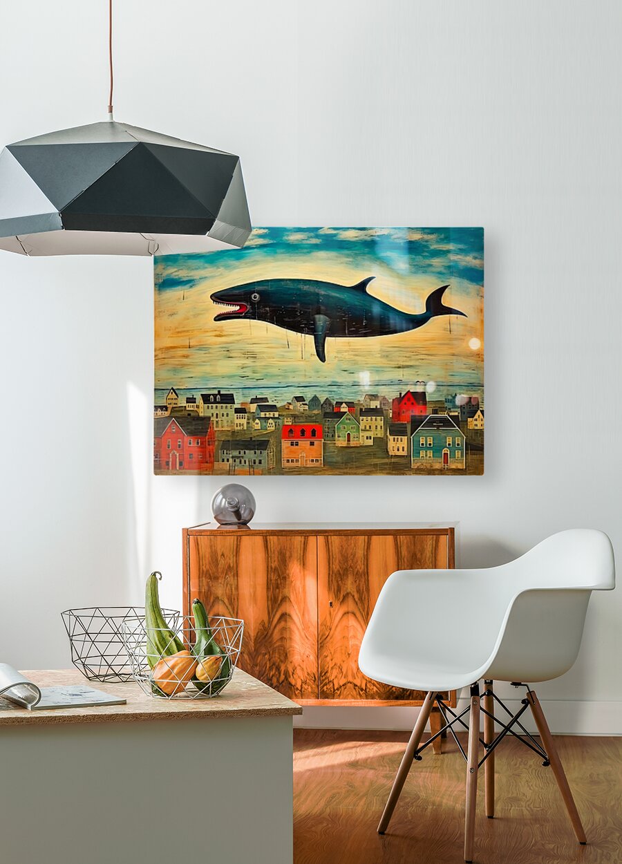Whale Breach  9  HD Metal print with Floating Frame on Back
