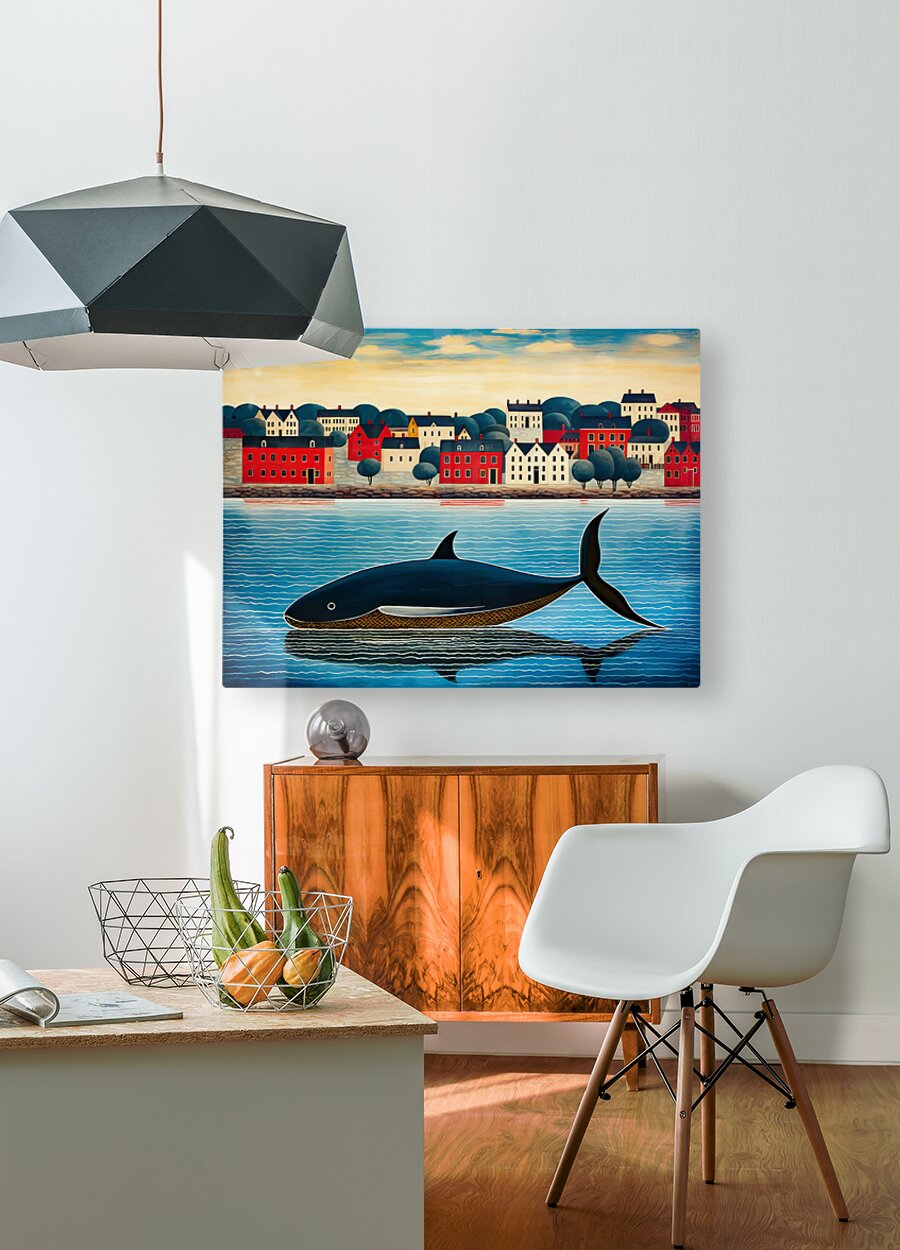 Whale Breach  3  HD Metal print with Floating Frame on Back