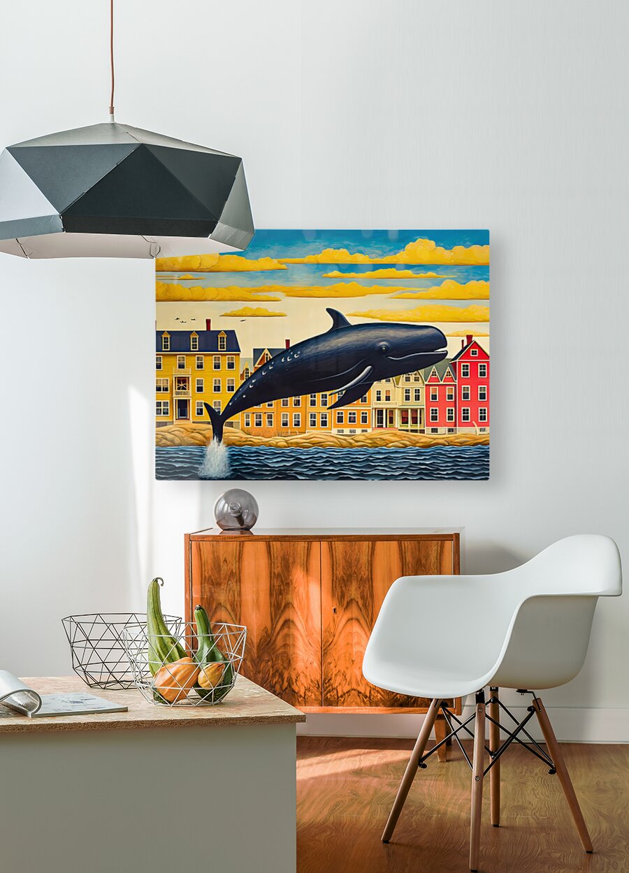 Whale Breach  22  HD Metal print with Floating Frame on Back