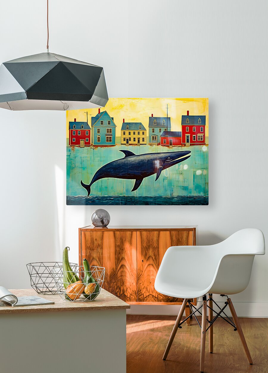 Whale Breach  16  HD Metal print with Floating Frame on Back