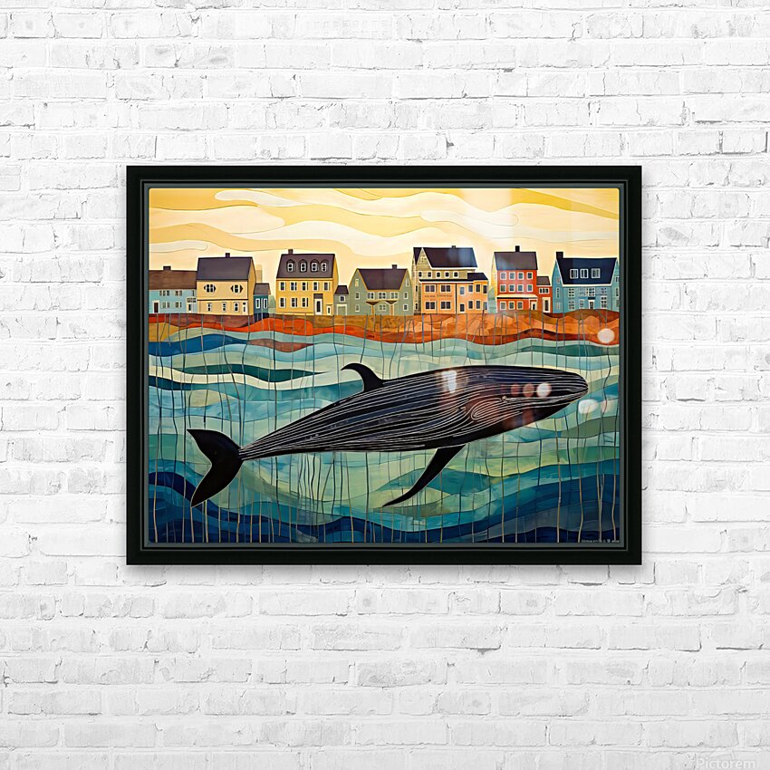 Whale Breach  27 HD Sublimation Metal print with Decorating Float Frame (BOX)