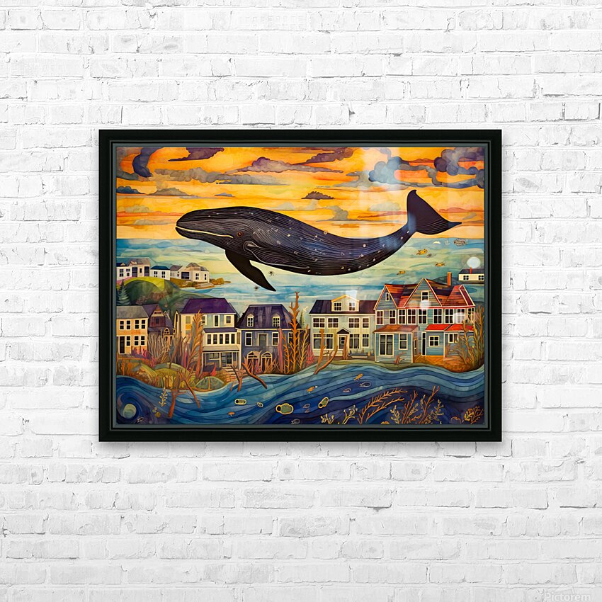 Whale Breach  26 HD Sublimation Metal print with Decorating Float Frame (BOX)