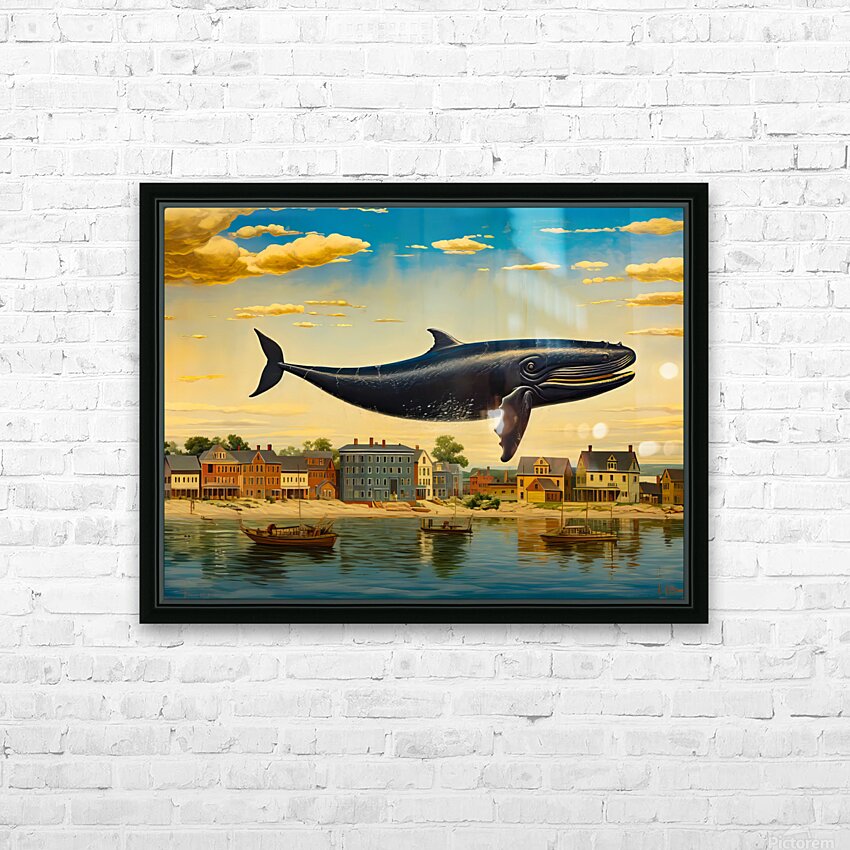 Whale Breach  29 HD Sublimation Metal print with Decorating Float Frame (BOX)