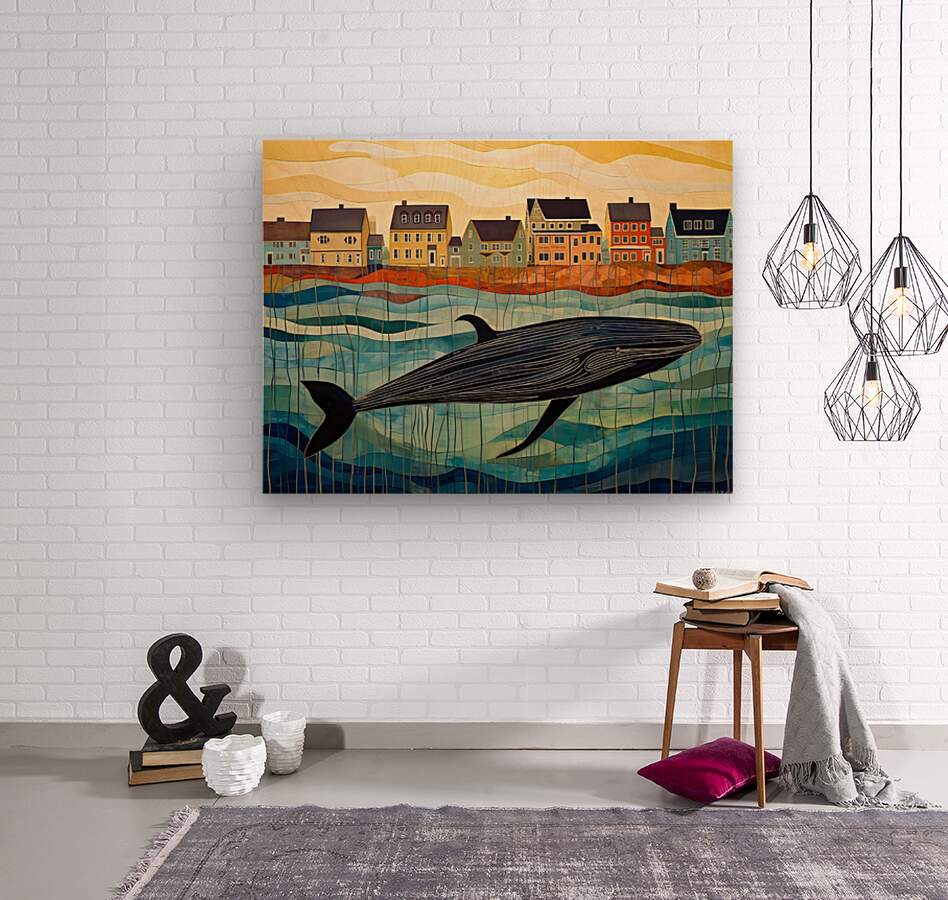 Whale Breach  27  Wood print