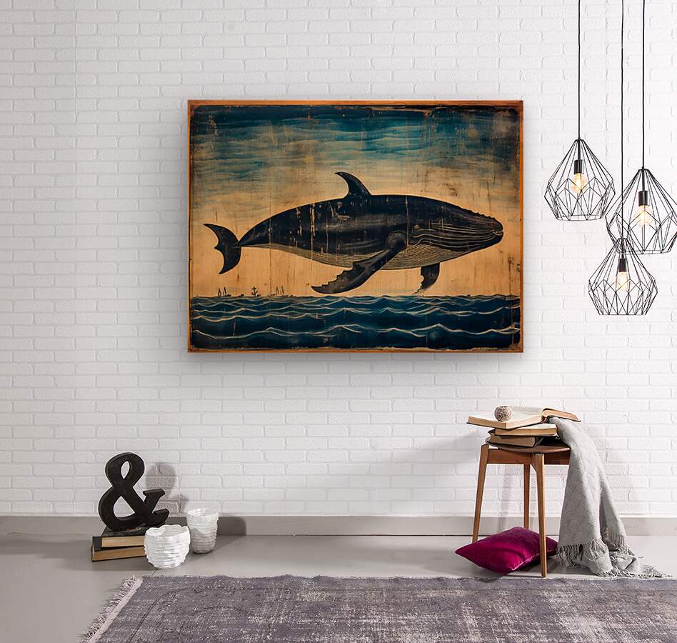 Whale Breach  4  Wood print