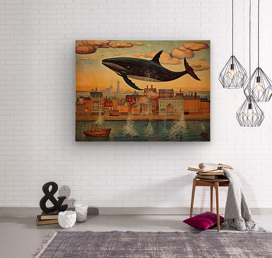 Whale Breach  18  Wood print