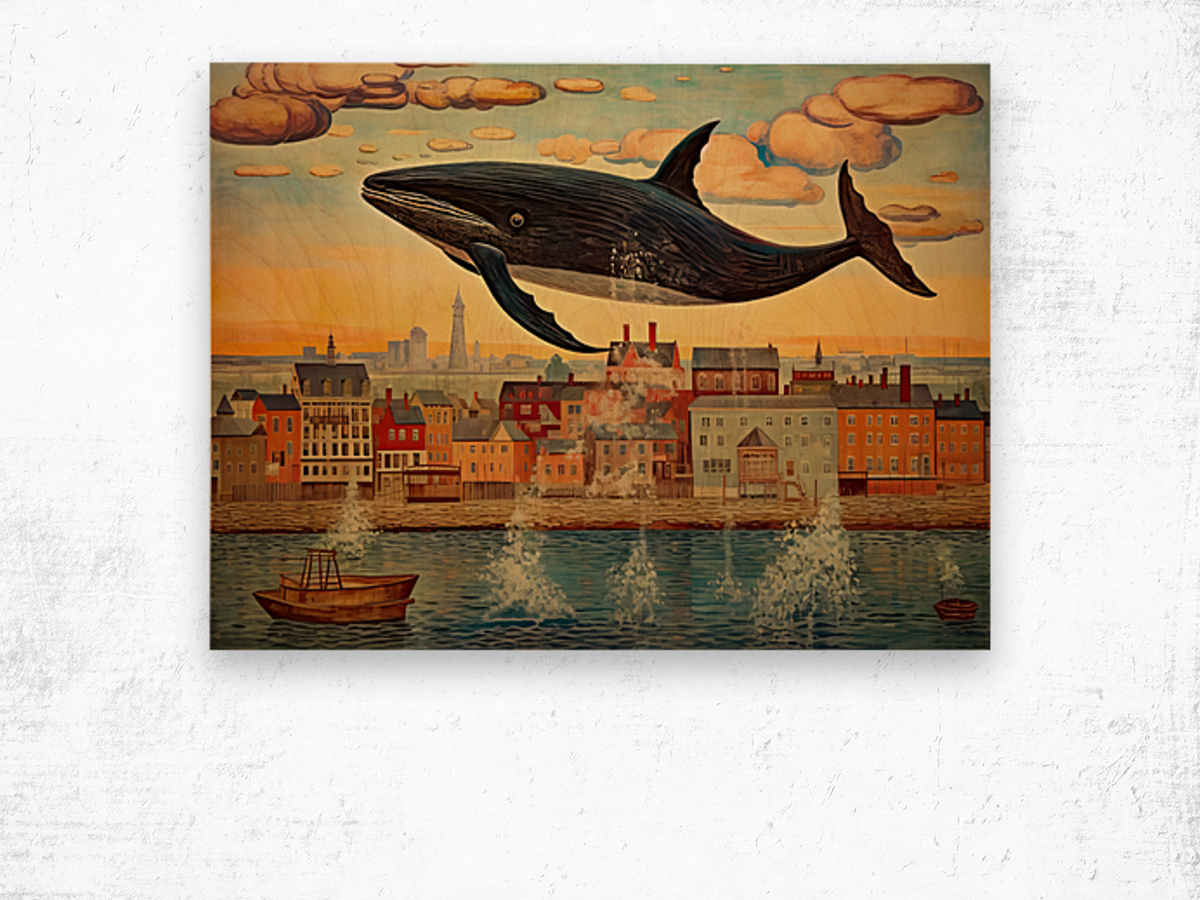 Whale Breach  18 Wood print
