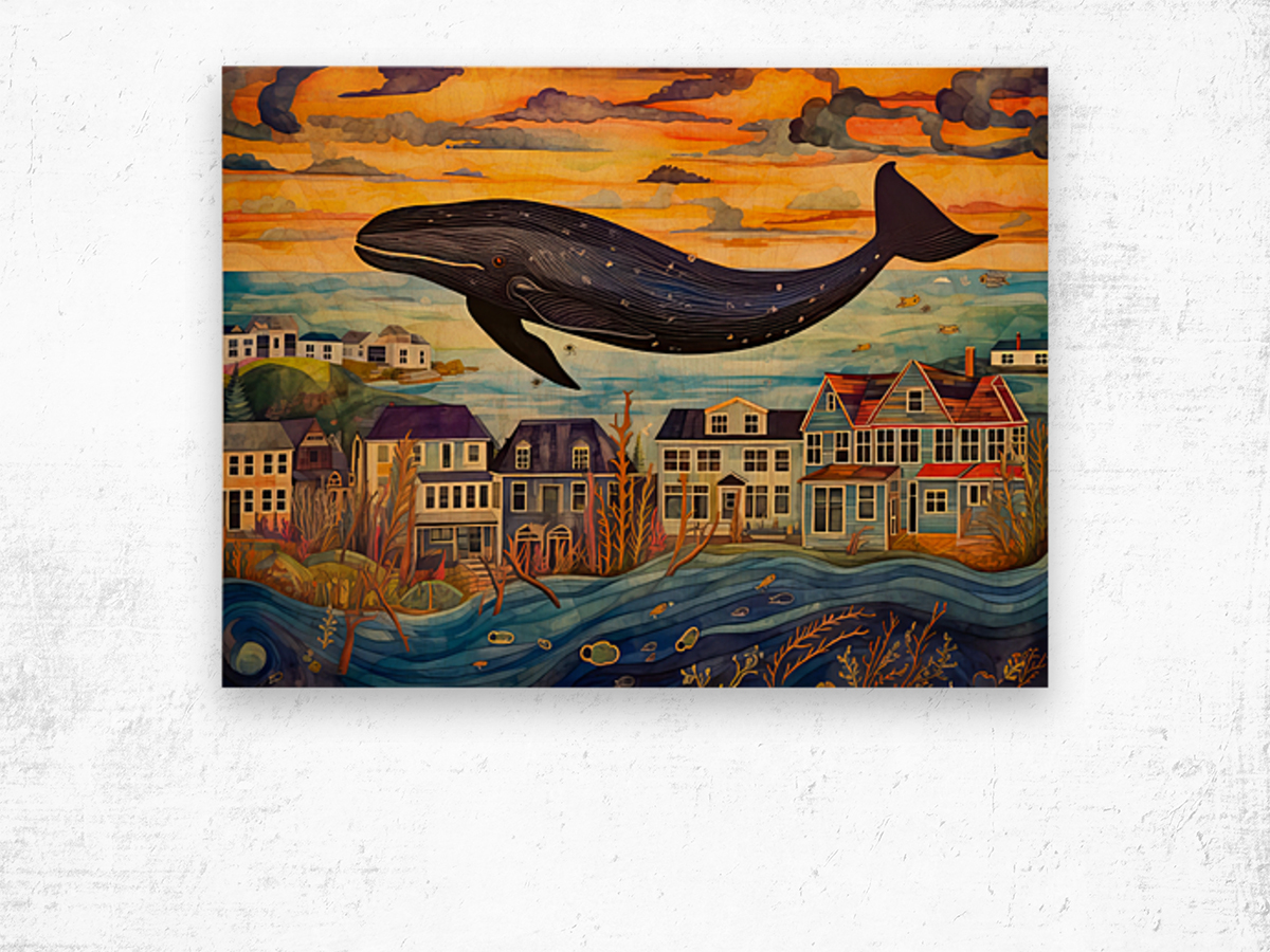Whale Breach  26 Wood print