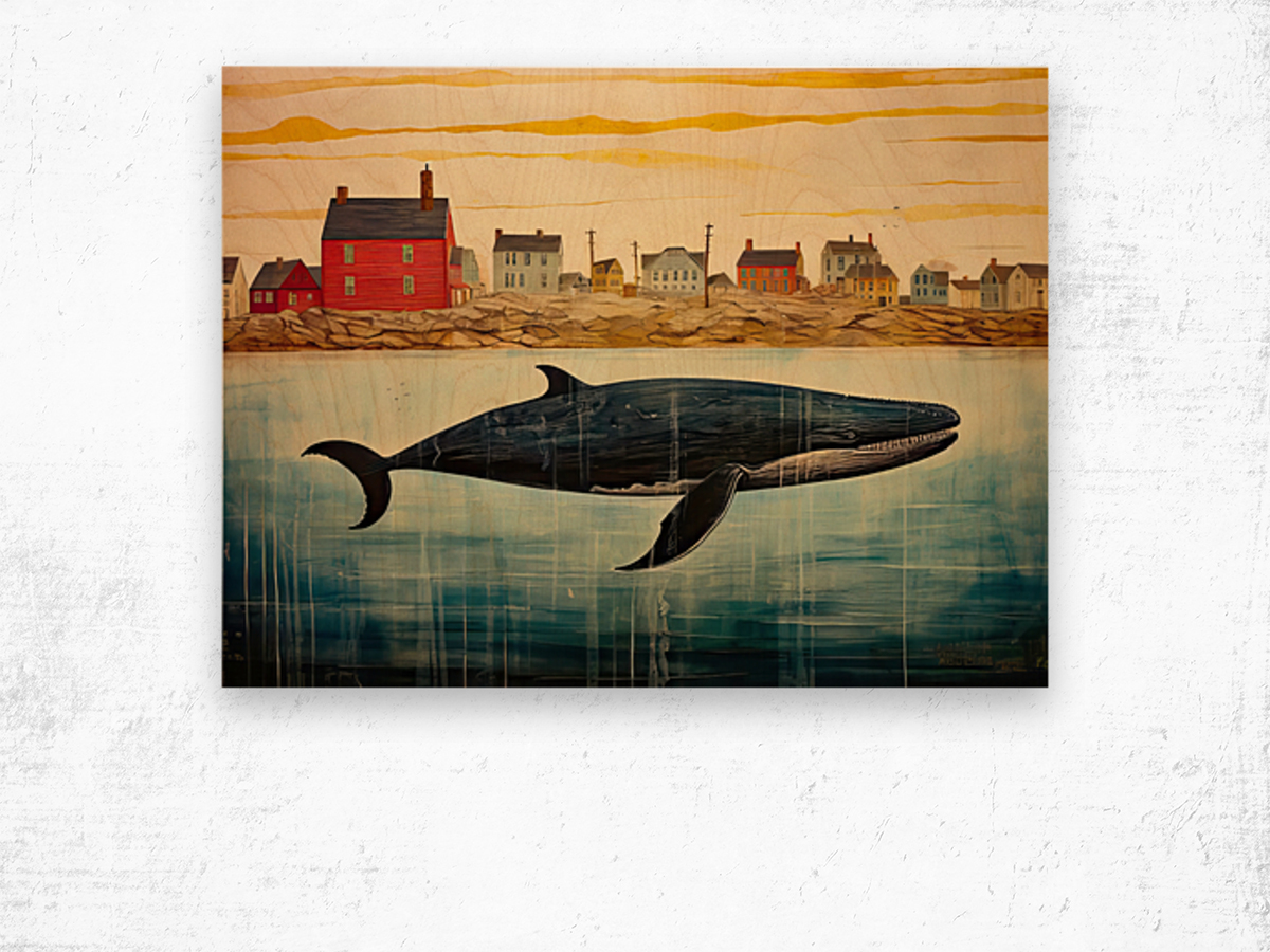 Whale Breach  25 Wood print