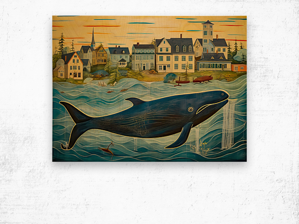 Whale Breach  19 Wood print